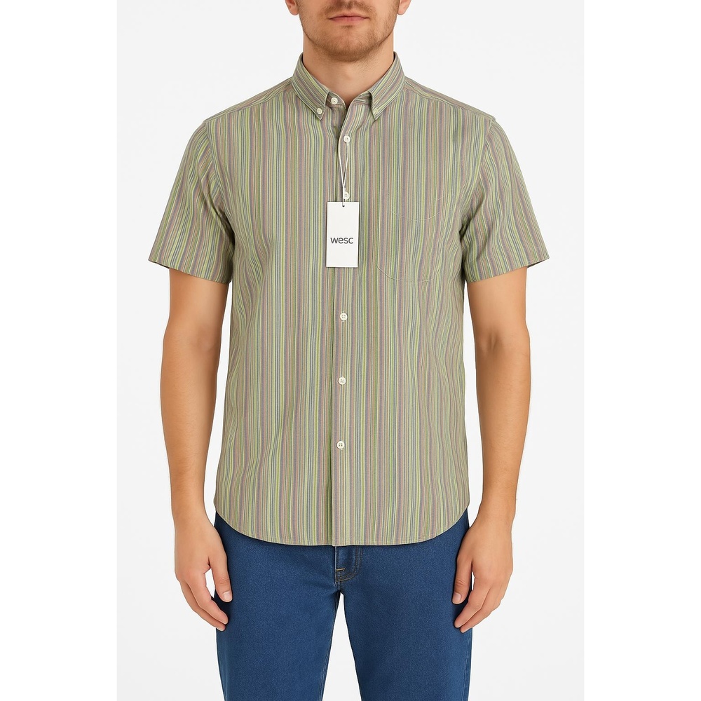 NWT WeSC Pastel Striped Oden Casual Shirt Size Small